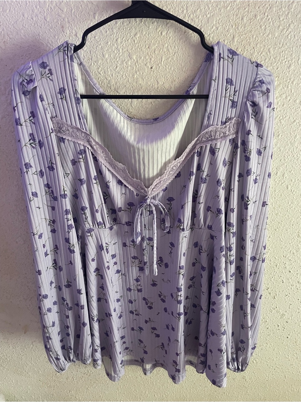 SHEIN Floral Purple Aesthetic Coquette Girly Top Blouse
